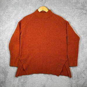 A New Day‎ Oversized Mock Neck Knit Long Sleeve Pullover Sweater in Rust